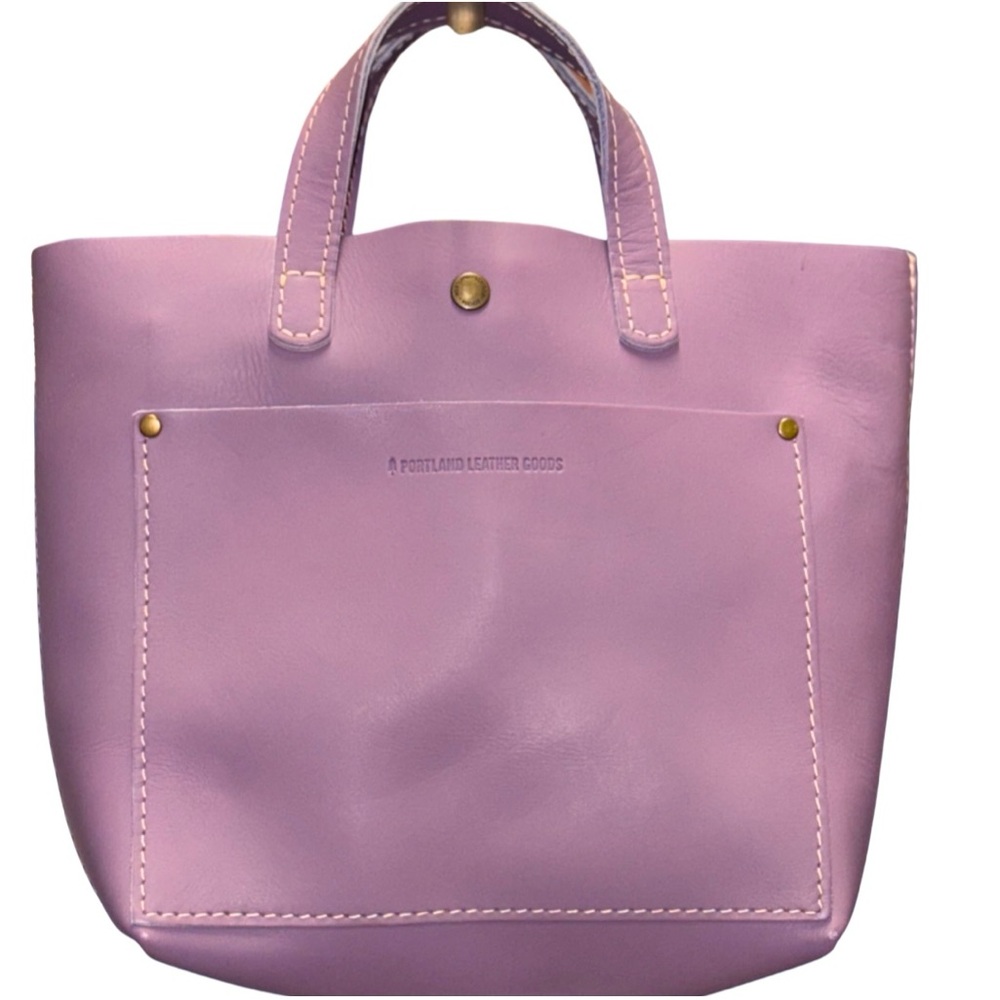 Portland Leather Goods Lavender Mini Snap Closure Crossbody Tote Bag